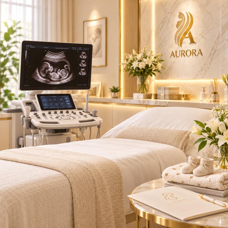 Aesthetic treatment room and equipment at Aurora Clinic.